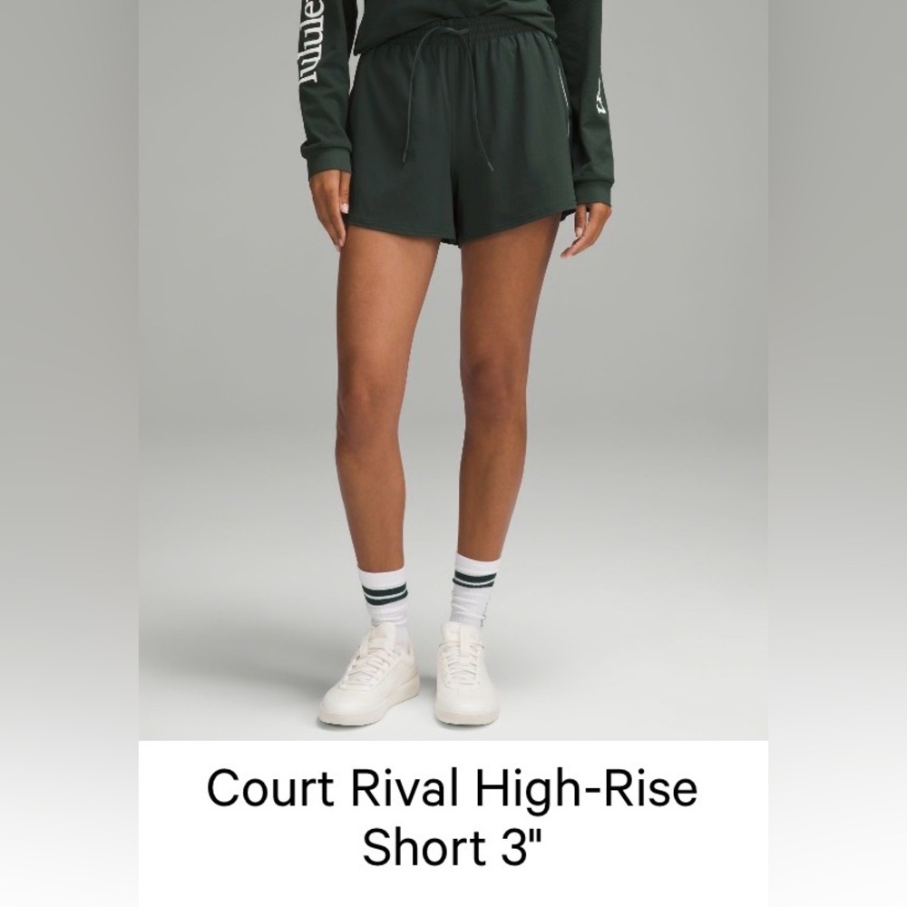 Lululemon Athletica High Waist Shorts - Dark Green